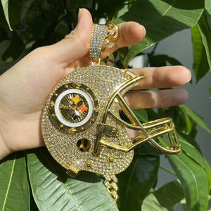 Pendentif personnalisé surdimensionné avec logo d'équipe, entièrement serti de cristaux, pendentif Championnat Pittsburgh Steelers, collier chaîne cubaine - Product Image 5