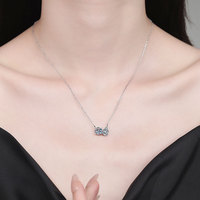 Collier ras de cou en moissanite Toi et Moi, bijoux pour homme et femme, tendance, délicat, rond, taille poire, 2 carats, VVS, pour la Saint-Valentin