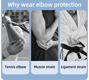 Manchon de compression en polyester tricoté de haute qualité pour le soutien du coude, idéal pour la gym et le fitness, avec propriétés élastiques et respirantes, et logo personnalisable - Product Image 5