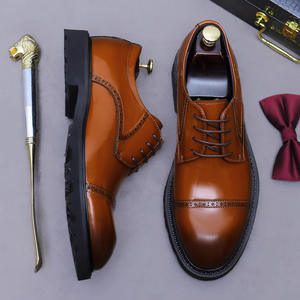 Chaussures Oxford en cuir à lacets pour homme, de qualité luxueuse, style italien, pour le bureau, la carrière, formelles, fabriquées à la main, chaussures de mariage, toujours tendance - Product Image 4