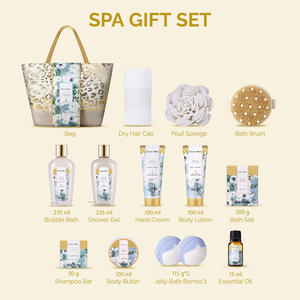 Set <span class=keywords><strong>Regalo</strong></span> <span class=keywords><strong>Spa</strong></span> per Donne con Marchio Privato Include Bombe da Bagno, Olio Essenziale, Crema per le Mani, Sale da Bagno e Borsa di Lusso - Product Image 4