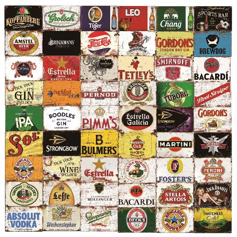 Groothandel Drink Bier Vintage Poster Metalen Blikken Bord Retro Metalen Bord Bar Club Man Grot Decoratie