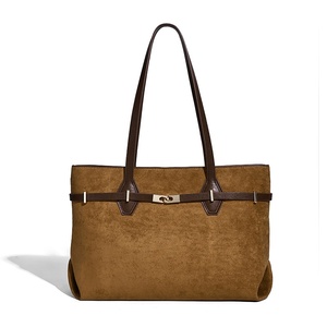 Borsa <span class=keywords><strong>Vintage</strong></span> in Finta Pelle Scamosciata di Alta Qualità 2026, <span class=keywords><strong>Borse</strong></span> a Spalla in Camoscio con Decorazione a Tracolla, <span class=keywords><strong>Borse</strong></span> Tote in Camoscio di Grande Capacità per Donne - Product Image 1