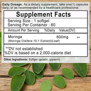OEM/ODM ondersteunt immuunversterkende Moringa blad softgels voor volwassenen met antioxidante gezondheidsvoordelen - Product Image 2