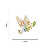 Bros Enamel Paduan Logam Perdamaian Dunia Motif Daun Zaitun Pola Bumi Pin Kerah Aksesoris Pakaian Pin Dekoratif Perhiasan Hadiah