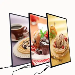 Ad LED Poster Frame Aluminum and Tempered Glass Light Box for Restaurant & Cinema Advertising Marketing Products