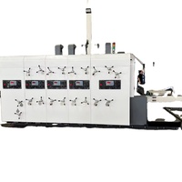 Mesin Pembuat Kotak Karton Otomatis 2 4 Warna Flexo Printing Slotting Die Cutting untuk Karton Bergelombang