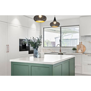 Australie <span class=keywords><strong>MDF</strong></span> <span class=keywords><strong>Laque</strong></span> Prêt à Assembler Blanc Mat Couleur Shaker Porte Design Moderne Armoires de Cuisine Modulaires - Product Image 2