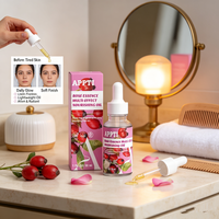 Huile Essentielle de Rose Naturelle Marque Blanche Hydratante Éclaircissante Anti-Âge Sérum Visage Huileux Logo Personnalisé Faible MOQ