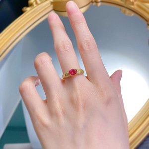 Nouvelle bague en argent 925 femmes Style français petite cour 5*7mm ovale Pigeon oeuf Pigeon <span class=keywords><strong>sang</strong></span> rouge anneau nouveau Style <span class=keywords><strong>de</strong></span> <span class=keywords><strong>vent</strong></span> - Product Image 5