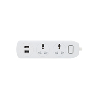 Multiprise avec prises CA et ports USB, rallonge thaïlandaise avec cordon de 1,8 m et interrupteur principal pour bureau