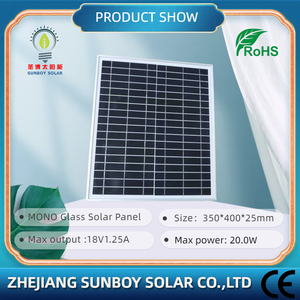 Modules photovoltaïques solaires monocristallins en silicium 20W 350*400mm, système 18V, efficacité 20-22%, type PERC SS-20W 2 - Product Image 4