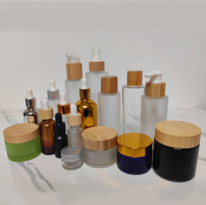 Bán buôn 5g 10g 15g 20g 30g 50g 60g 100g 120g 240g nắp với lọ thủy tinh màu hổ phách mỹ phẩm rỗng cơ thể Mặt Kem lọ thủy tinh - Product Image 1