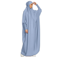 Jilbab de Prière une Pièce de Ramadan pour Femmes Musulmanes, Robe Pudique à Capuche, Borka de Dubaï, Khimar Niqab Couvrant Intégralement, Abaya Islamique
