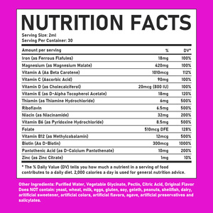 Gouttes liquides de fer NFA, mélange multivitaminé avec fer et zinc, complément liquide à absorption élevée pour l'énergie et le soutien immunitaire - Product Image 6