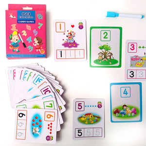 Carte di istruzione giochi di apprendimento numero lettera calcolare le schede Flash <span class=keywords><strong>con</strong></span> penne cancellabili lavabili giochi da tavolo riciclabili confezione - Product Image 5