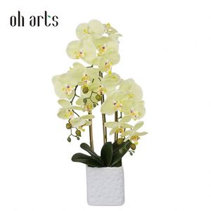 Vente directe Oh Arts, plantes en pot décoratives de luxe, orchidée artificielle en pot pour la décoration du salon - Product Image 2