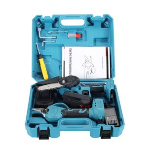 2pcs Portable Cordless Pruning Scissor Shears Combination Garden <b>Power</b> Tool Kits Thick Branch Cutting Chain <b>Saw</b> Set OEM - Product Image 1