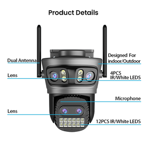Oem/ODM 20MP bốn ống kính ngoài trời an ninh tự động theo dõi CCTV <span class=keywords><strong>Camera</strong></span> đầy màu sắc tầm nhìn ban đêm hai chiều âm thanh <span class=keywords><strong>Wifi</strong></span> CMOS cảm biến đám mây - Product Image 5