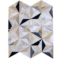 Jet d'eau noir et beige couleur mélange triangle forme marbre mosaïque pour hôtel Villa Club centre commercial salle de bain cuisine décoration