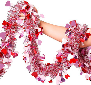 Guirnalda de Corazones Metálicos Rojos, Rosas y Blancos para Decoración de San Valentín y Navidad, para Interiores y Exteriores, Bodas y Hogar - Product Image 2