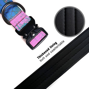 Wide Collar Custom Personalised <b>Heat</b> Transfer Nylon Tactical <b>Dog</b> Collar with Soft Comfort Lining Heavy Duty Pet Collar Set - Product Image 5