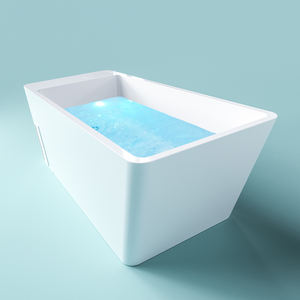Baignoire carrée en acrylique écologique pour une personne avec système de contrôle GECKO, design moderne autoportant facile à installer - Product Image 4