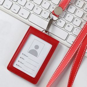 Porte-cartes d'identité en PU avec fermeture auto-agrippante, multi-emplacements pour badges d'employé, cartes de repas et clip de lanière – Vente en gros - Product Image 5