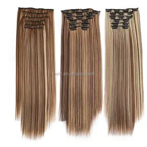 Clip In Hair Extensions With 16 Clips Silky Straight Clip Hair Synthetic