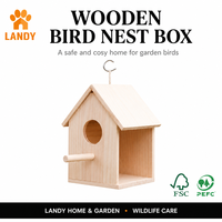 Nichoir en bois de pin naturel pour extérieur, boîte à oiseaux suspendue avec fenêtre de visualisation transparente, nichoir décoratif pour l'extérieur
