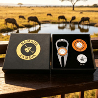 Ensemble cadeau de marqueurs de balle de golf Zyn gravés personnalisés, légers et portables, vente en gros d'usine