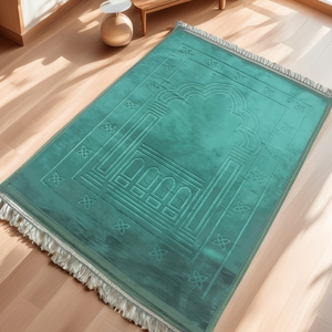 Alfombra de franela suave con estampado floral, lavable con reverso antideslizante, tapete Janamaz, tapete de oración musulmán portátil adecuado para el hogar y - Product Image 5