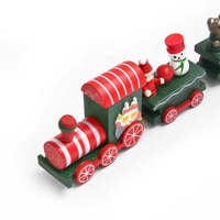 Nouveautés Cadeaux pour enfants de haute qualité Statues adorables Ornements de Noël faits à la main Jouets Trains en bois