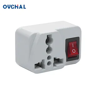 Songrui adaptador de tomada elétrica, 6a, 250v universal, com ligamento/desligamento