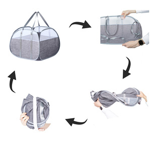 Cesto per Biancheria Sporca Pieghevole e Rinforzato in Tessuto Oxford, Design Moderno e Semplice, Contenitore Portatile per Vestiti <span class=keywords><strong>Sporchi</strong></span> - Product Image 4