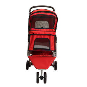 Travel-Friendly 4-roda ramah lingkungan kamuflase troli hewan peliharaan nyaman dilipat kereta anjing pembawa ritsleting - Product Image 2