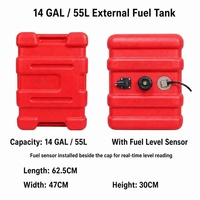 Réservoir portable marin 14,5 GALLONS/55L pour bateau hors-bord avec capteur de niveau de carburant, tuyau et jauge