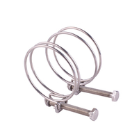 Collier de serrage double fil en acier inoxydable 304, réglable, métrique, pour tuyaux d'eau automobiles et industriels
