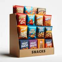 Carton recyclé écologique personnalisé Snack Bonbons Chocolat Bar Comptoir Affichage Étagère Prêt À L'emballage Publicitaire