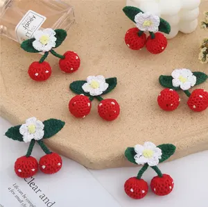 Bán Hot 3D Cherry Crochet Đính Đầy Màu Sắc Sew On Thêu Các Bản Vá Lỗi Cho May Giày