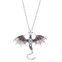 Collier Gothique Dragon Volant Coloré pour Femme et Homme, Bijoux Punk, Pendentifs Gothiques, Colliers Dragon Volant en Émail