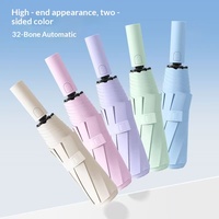 Parapluie pliant automatique XMC avec logo personnalisé, 8 baleines, poignée segmentée, revêtement UV coloré, idéal pour les cadeaux promotionnels
