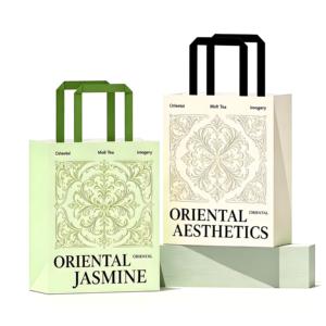 Custom Eco-Friendly Reusable Minimalist Sturdy <b>Paper</b> Bags with Flat Handles for Jewelry Store Packaging High-end Gift <b>Wrapping</b> - Product Image 1