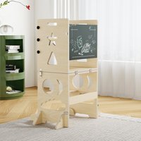 Torre de aprendizaje Montessori para niños, soporte de escalada para bebés con pizarra, taburete plegable de madera, taburete plegable para lavabo.