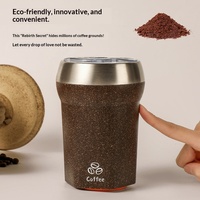 Mug de voyage minimaliste et écologique en forme de tasse à café, avec couvercle, style rétro, ventouse et design torche