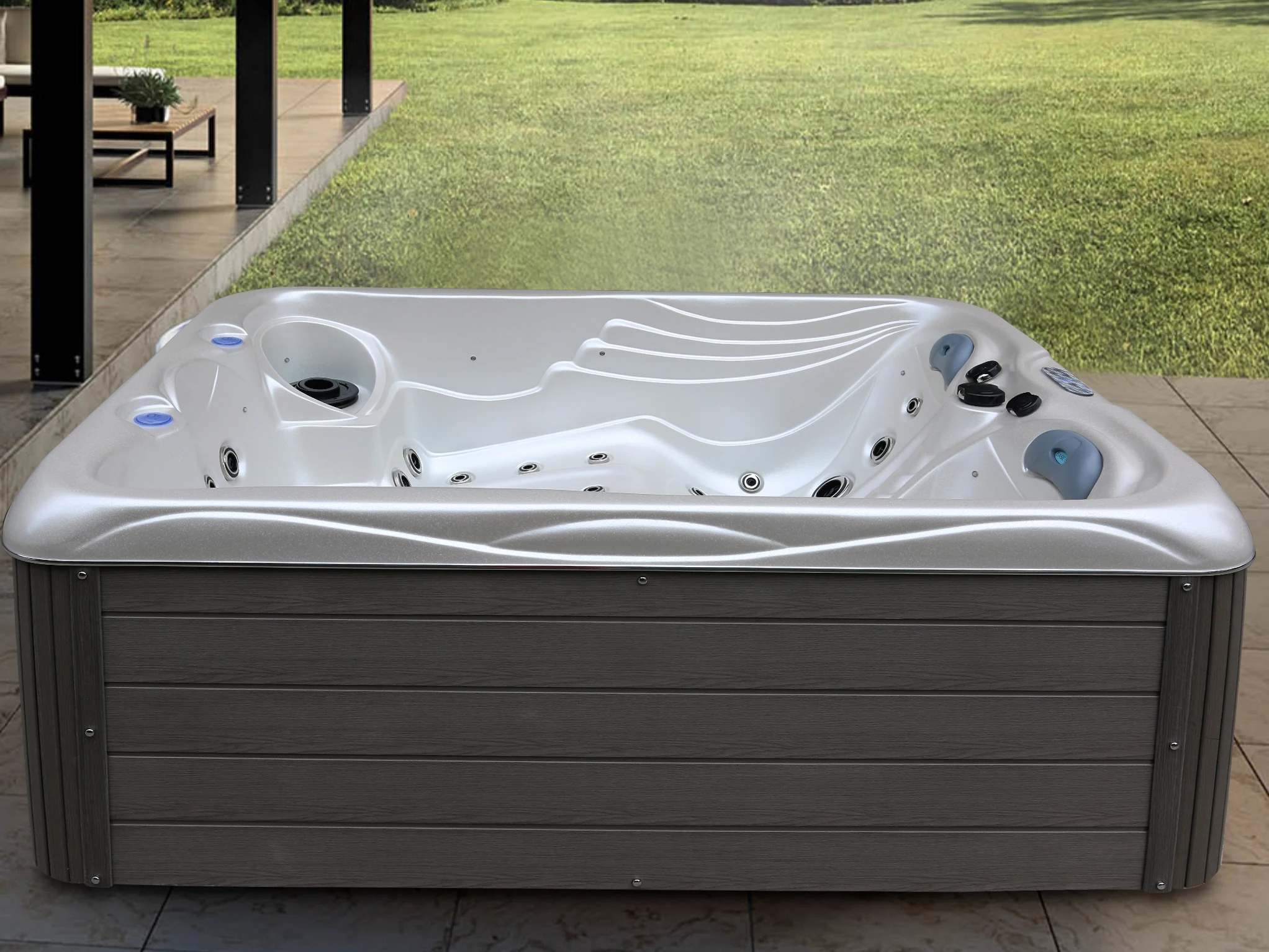 3 People Balboa Control Whirlpool Hot Tub Small Bathtub Spa With UV Light