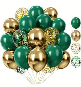 Ensemble de 50 ballons dorés et <span class=keywords><strong>vert</strong></span> foncé pour <span class=keywords><strong>arche</strong></span>, idéal pour décorer les événements tels que Noël, les anniversaires, les mariages, les remises de diplômes - Product Image 1
