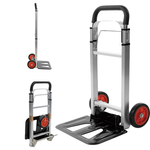 Troli tangan lipat 2 roda, Keranjang Platform aluminium ringan, Penyimpanan mudah untuk Supermarket, belanja dan penggunaan rumah - Product Image 4