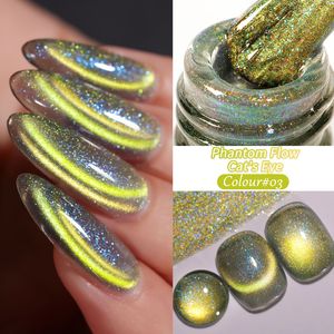 Phantom QuickSand Cat's Eye Series 2025 Nouveau <span class=keywords><strong>vernis</strong></span> à ongles super brillant <span class=keywords><strong>Flash</strong></span> jaune vert aimant longue durée - Product Image 4