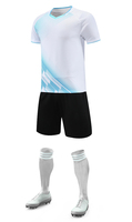 Setelan Jersey Sepak Bola Unisex Seragam Latihan Tim Grosir dengan Celana Pendek dan Nomor Kustom Perlengkapan Sepak Bola 100% Poliester